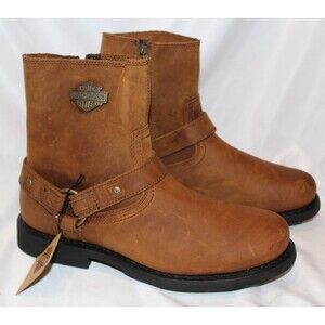 Harley-Davidson Scout 8" Harness Men's Brown Leather Motorcycle Boots NEW SZ 10